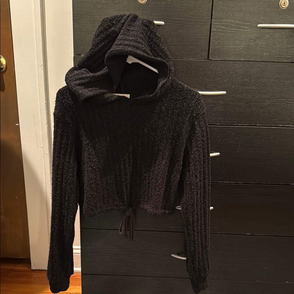 Cozy Black Hooded Sweater